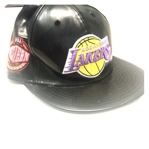 New Era Los Angeles Lakers Leather Strapback Hat